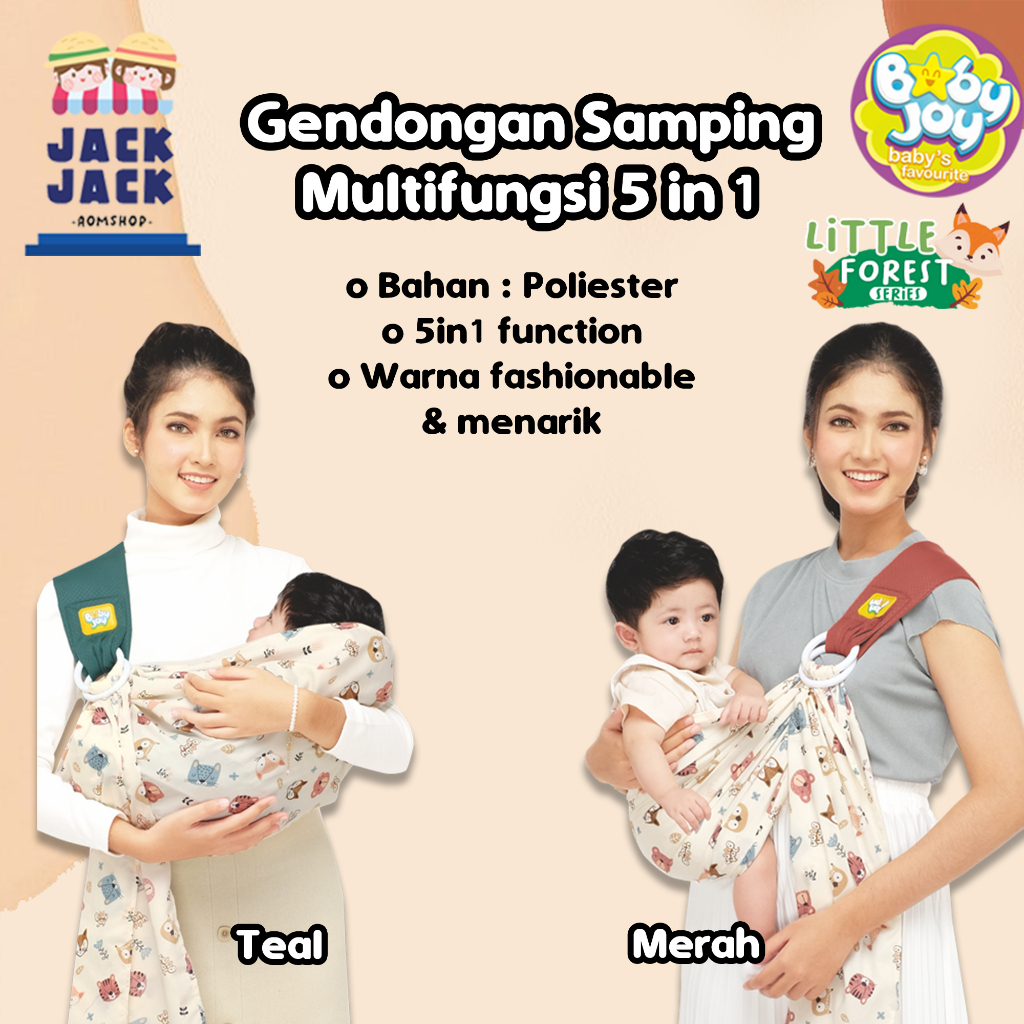 Baby Joy Gendongan Samping Multifungsi 5in1 Little Forest Series | Baby Joy Gendongan Samping Slingrider Little Forest Series