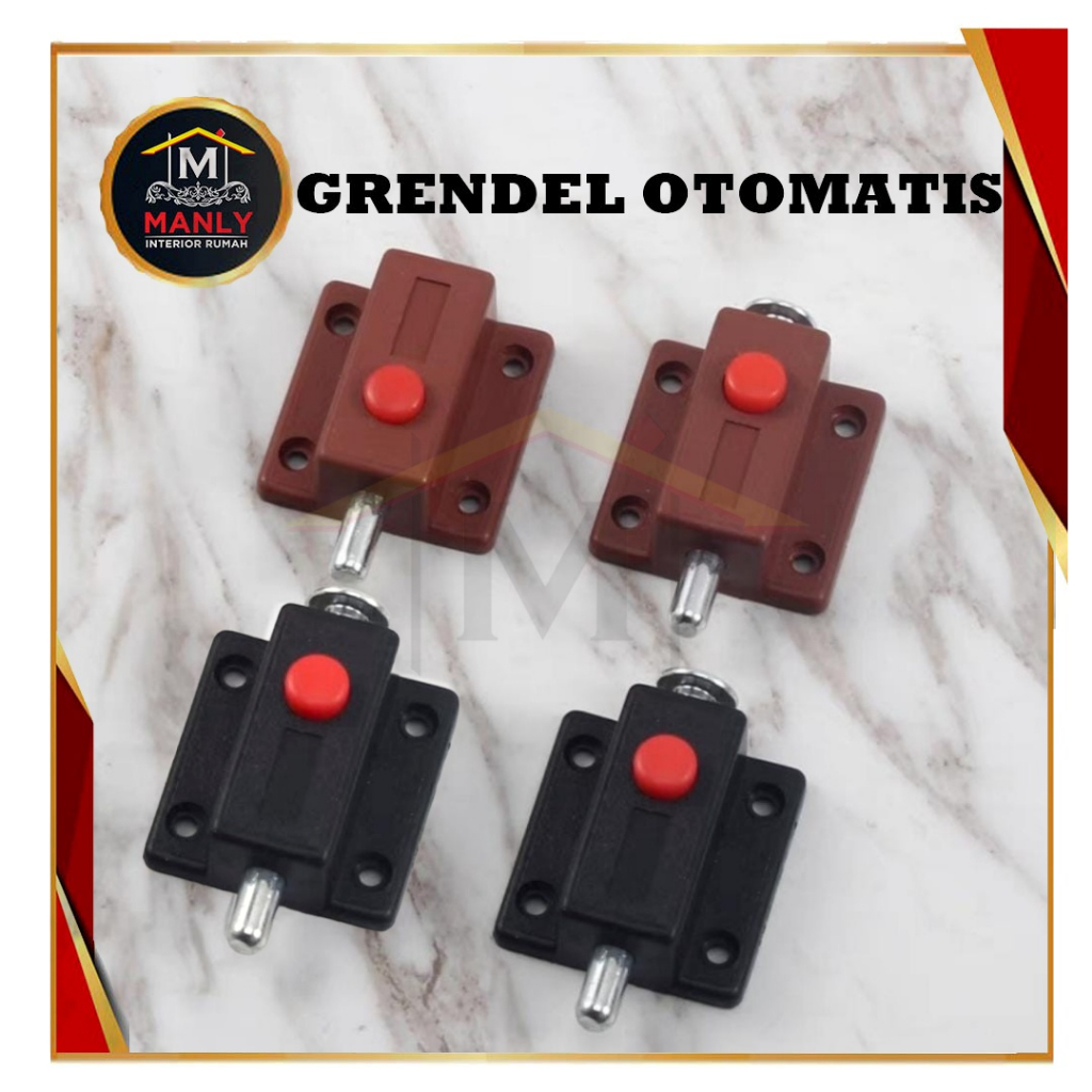 Grendel Tekan / Grendel Pencet / Grendel Pencet Tekan Otomatis Coklat &amp; Hitam