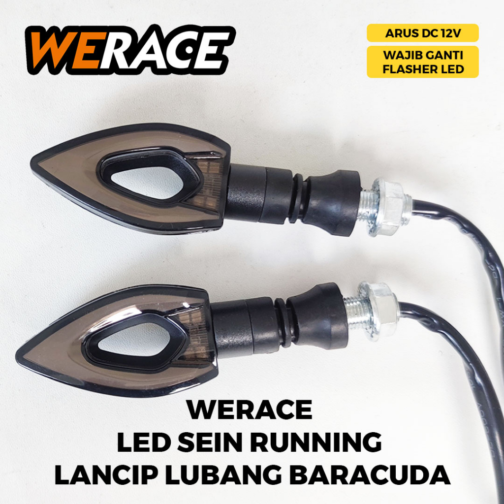 [WERACE] LED SEN / SEIN RUNNING / RUNING LIGHT / SEN RUNNING PANAH 2 SISI / SEN RUNNING LANCIP LUBANG BARRACUDA (HARGA SEPASANG)