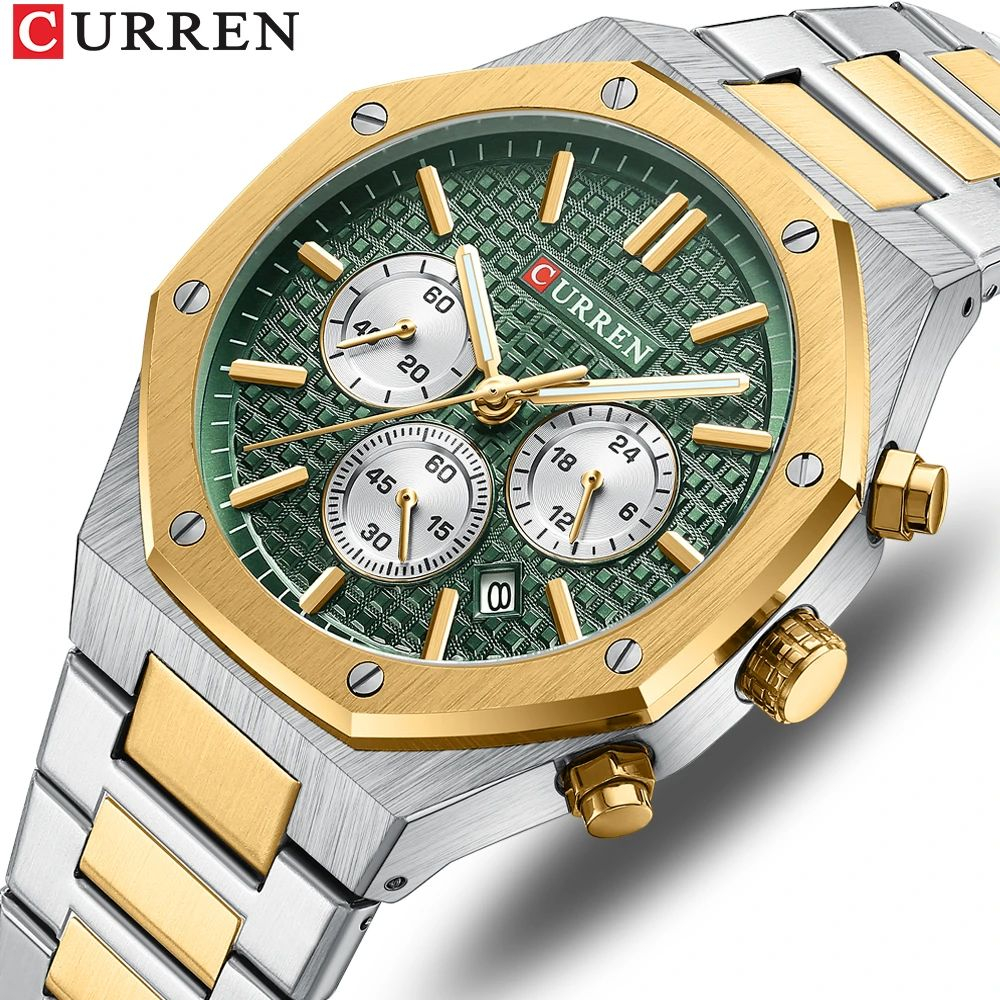 CURREN 8440 Jam Tangan Pria Analog Stainless Steel Chronograph Aktif Luminous Hand WATCHKITE WKOS