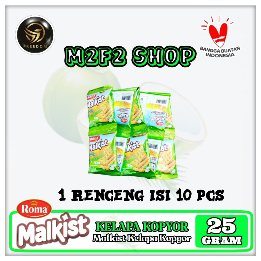 

Roma Biskuit Malkist Kelapa Kopyor Sachet - 25 gr (Kemasan 1 Renceng)