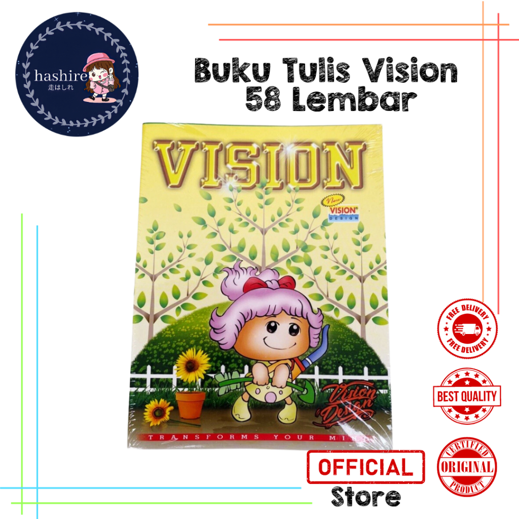 10pcs Buku Tulis VISION Garis 58lembar / 1pack Buku Tulis VISION 58 Lembar