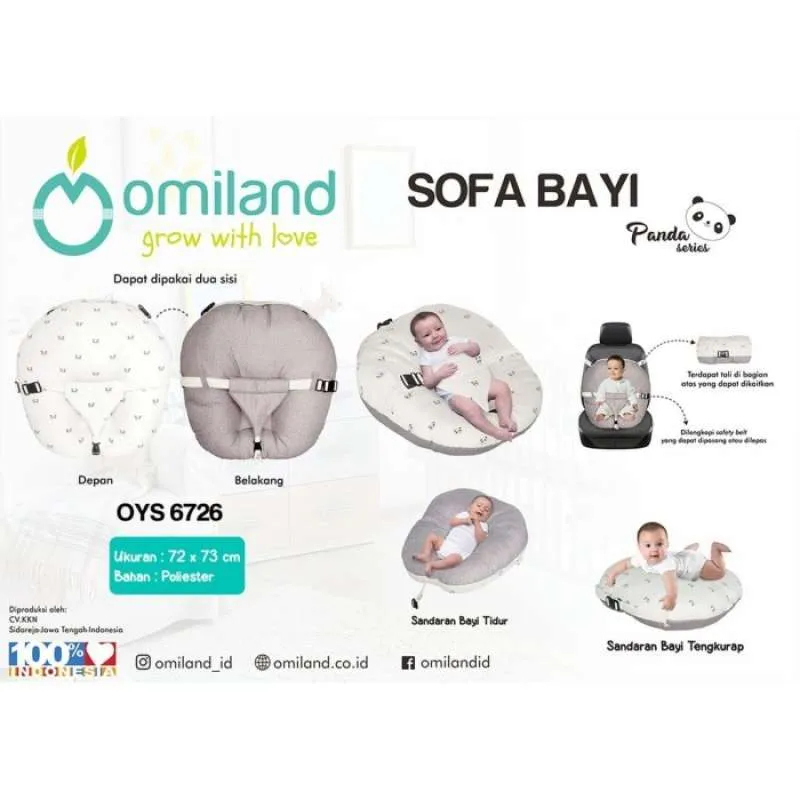Omiland Sofa Baby OB 56251 Multifungsi Multi Fungsi + Free Bantal Dot || Sofa Bayi OB 40071 OB 49171 - Tempat Duduk Bayi Empuk