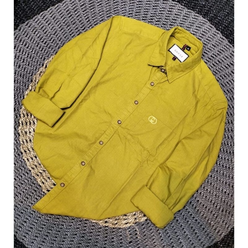 Kemeja Formal Pria Lengan Panjang/ Kemeja GUCCI Polos Pria Import/Kemeja Kerja Pria Terbaru Laris