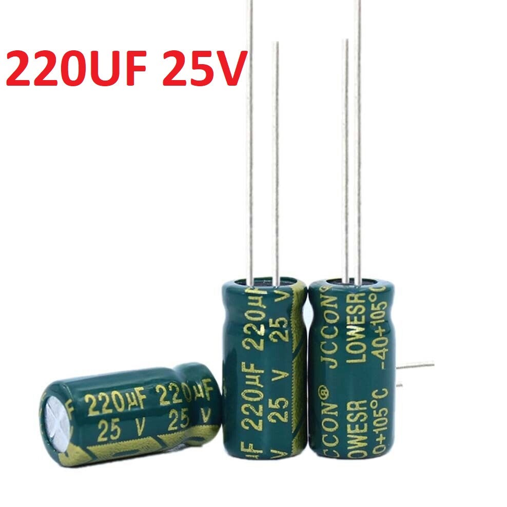 Kapasitor Capacitor ELCO Polar 220uf 25v 220 uf 25 V 220 mikro 25 volt