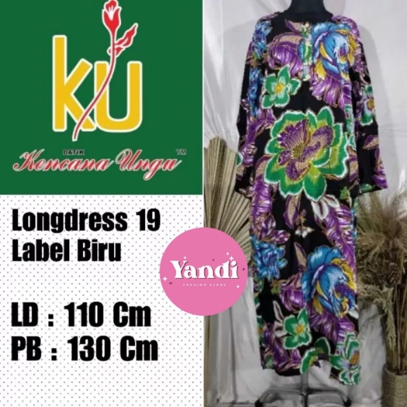 KENCANA UNGU ORI LONGDRESS 19 LD 110CM  LABEL BIRU