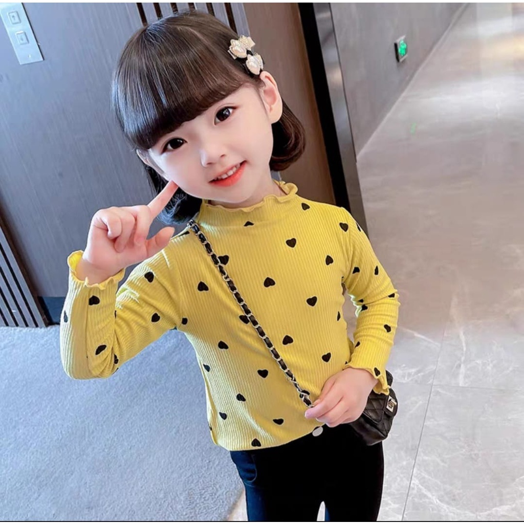 VS - TURTLE NECK ANAK MOTIF LOV RIB / ATASAN TOP ANAK PEREMPUAN USIA 1-5 TAHUN part 2