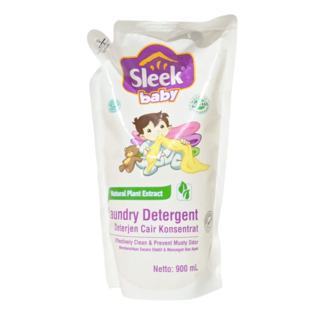 Sleek Baby Laundry Detergent Refill 900 ml Deterjen Sabun Cuci Baju Bayi Sabun Cuci Pakaian Bayi