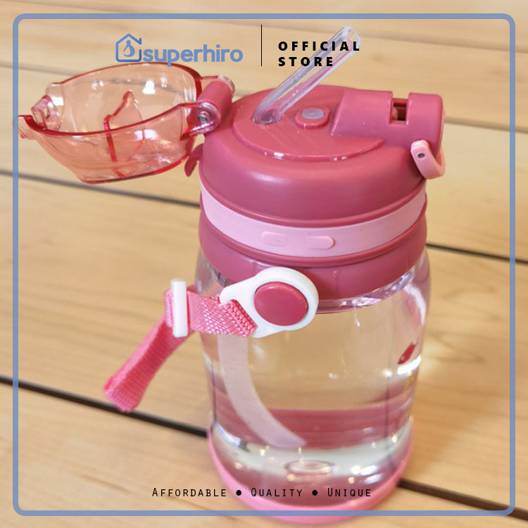 Botol Minum Viral Anak Sedotan Tali BPA Free Karakter 550 ml