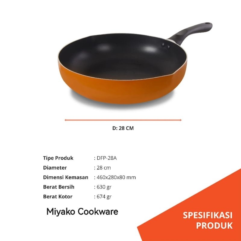 Miyako Cookware, Panci penggorengan Teflon anti Karat, Wajan Penggorengan