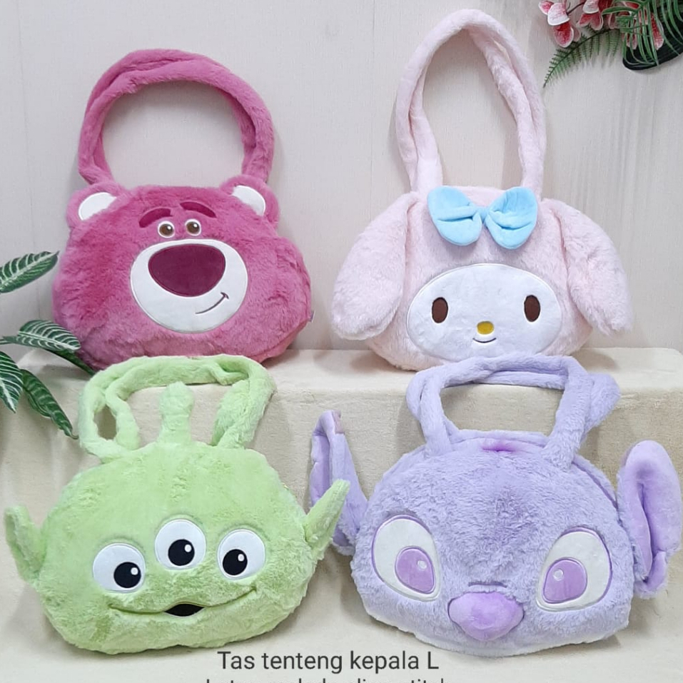 Tas tenteng Wanita Kepala Lotso Stitch Alien Melody size L/Tote bag tas Karakter Wanita