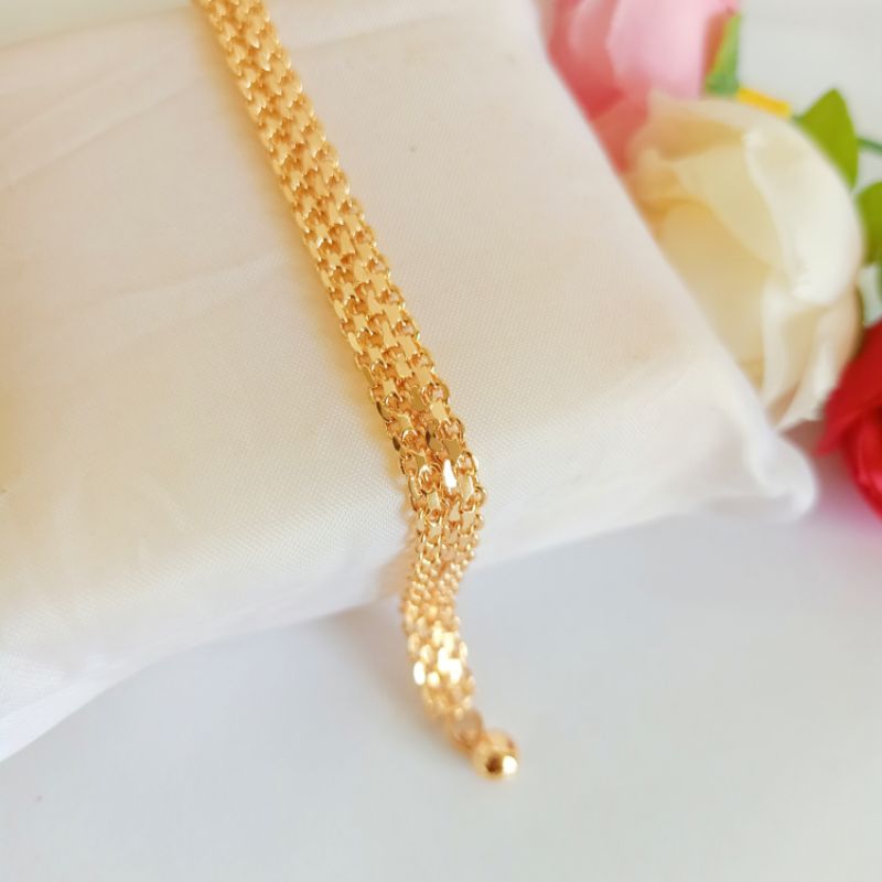 Gelang Tikar/gelang titanium/gelang tirai/gelang anti karat warna rose gold