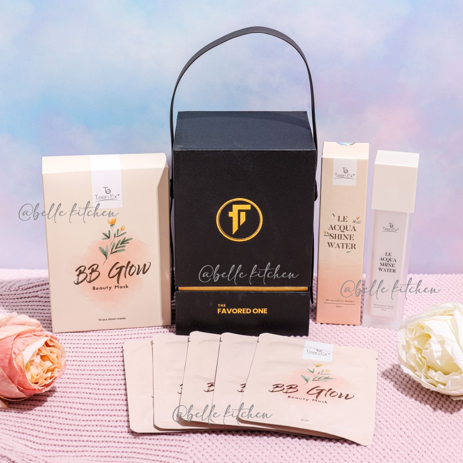 BB Glow Masker Lifting Masker botox & 100 ml Le Acqua Shine Water  masker viral made in korea