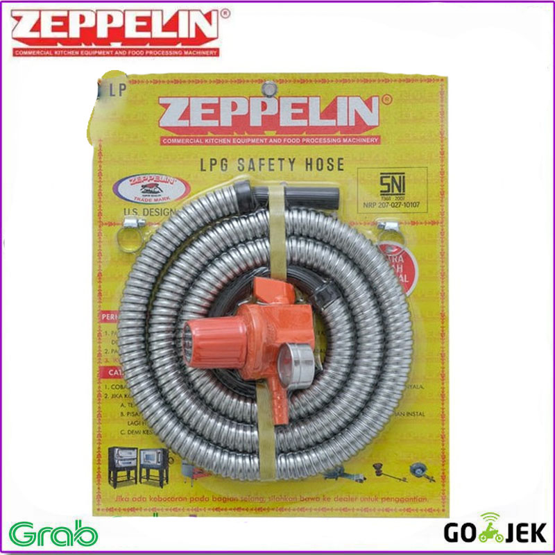 Selang & Regulator Gas Zeppelin Meter Regulator Tekanan Tinggi