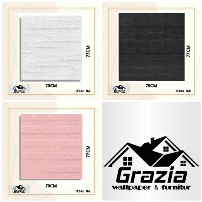 wallfoam 3D motif batu bata