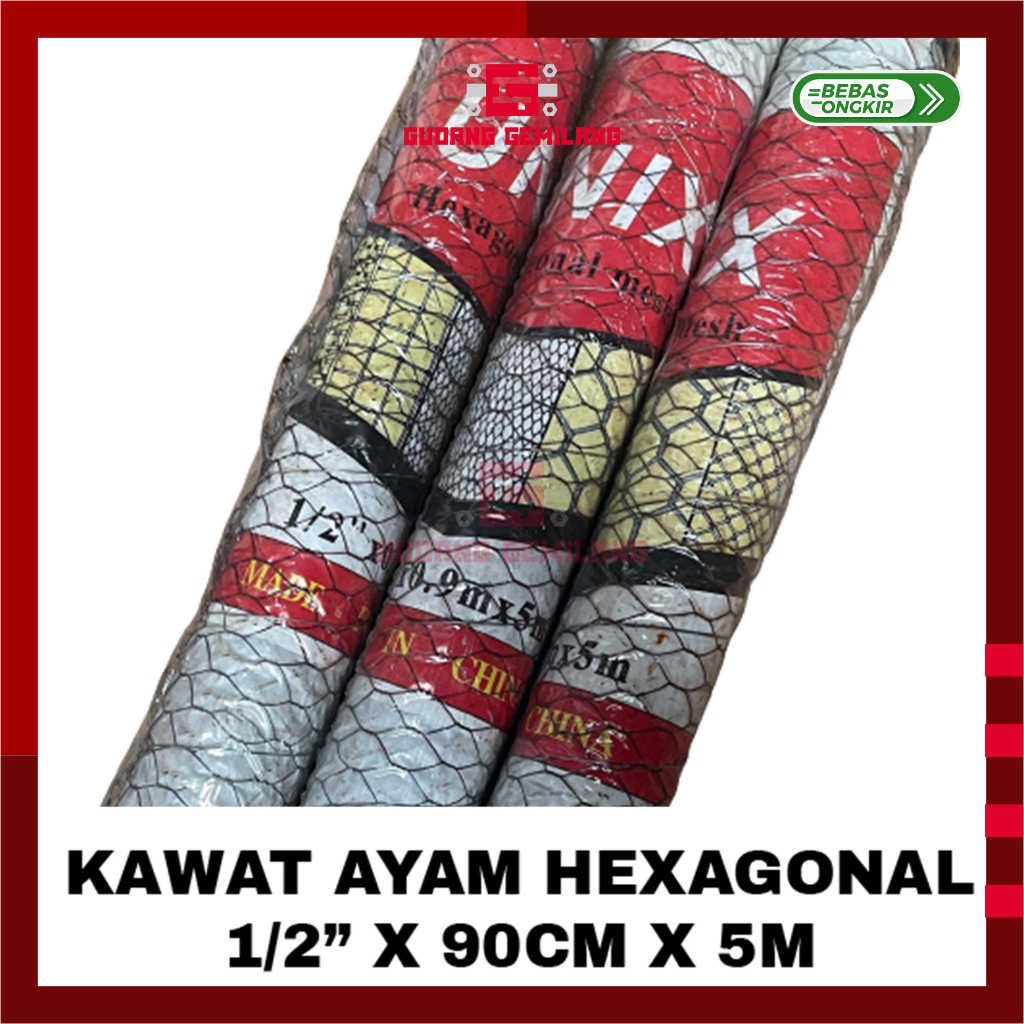 Kawat Ayam Kawat Ram Hexagonal Wiremesh Kawat Bunga 1/2" x 0.9m x 5m 1 Roll