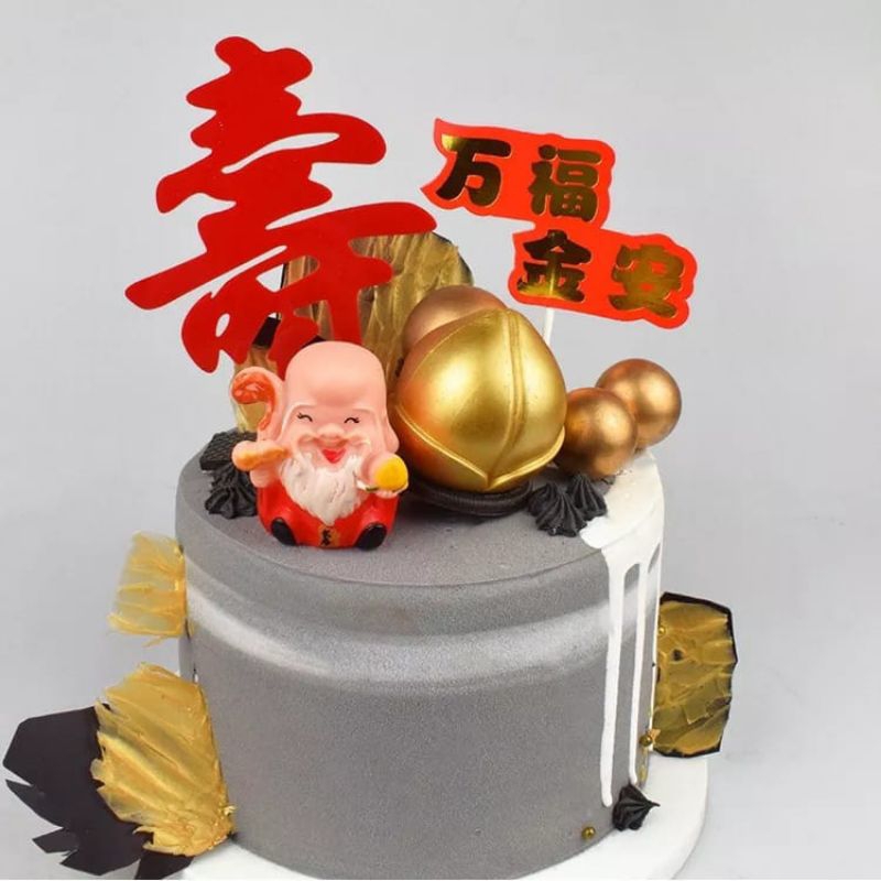 Topper Bunga Teratai Emas, Miniatur Hiasan Bunga Teratai, Topper Kue China