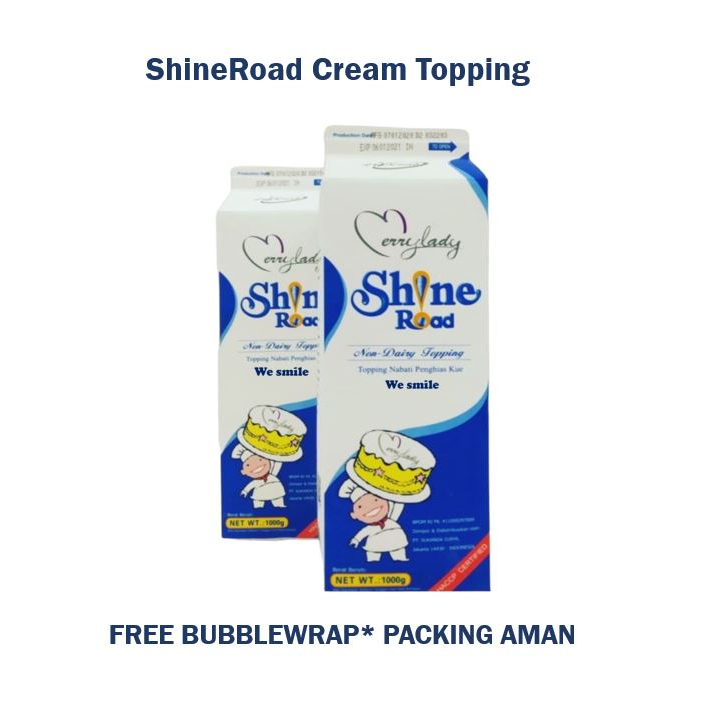 SHINE ROAD NON DAIRY WHIPPING CREAM 1 LTR - TOPPING NABATI HALAL