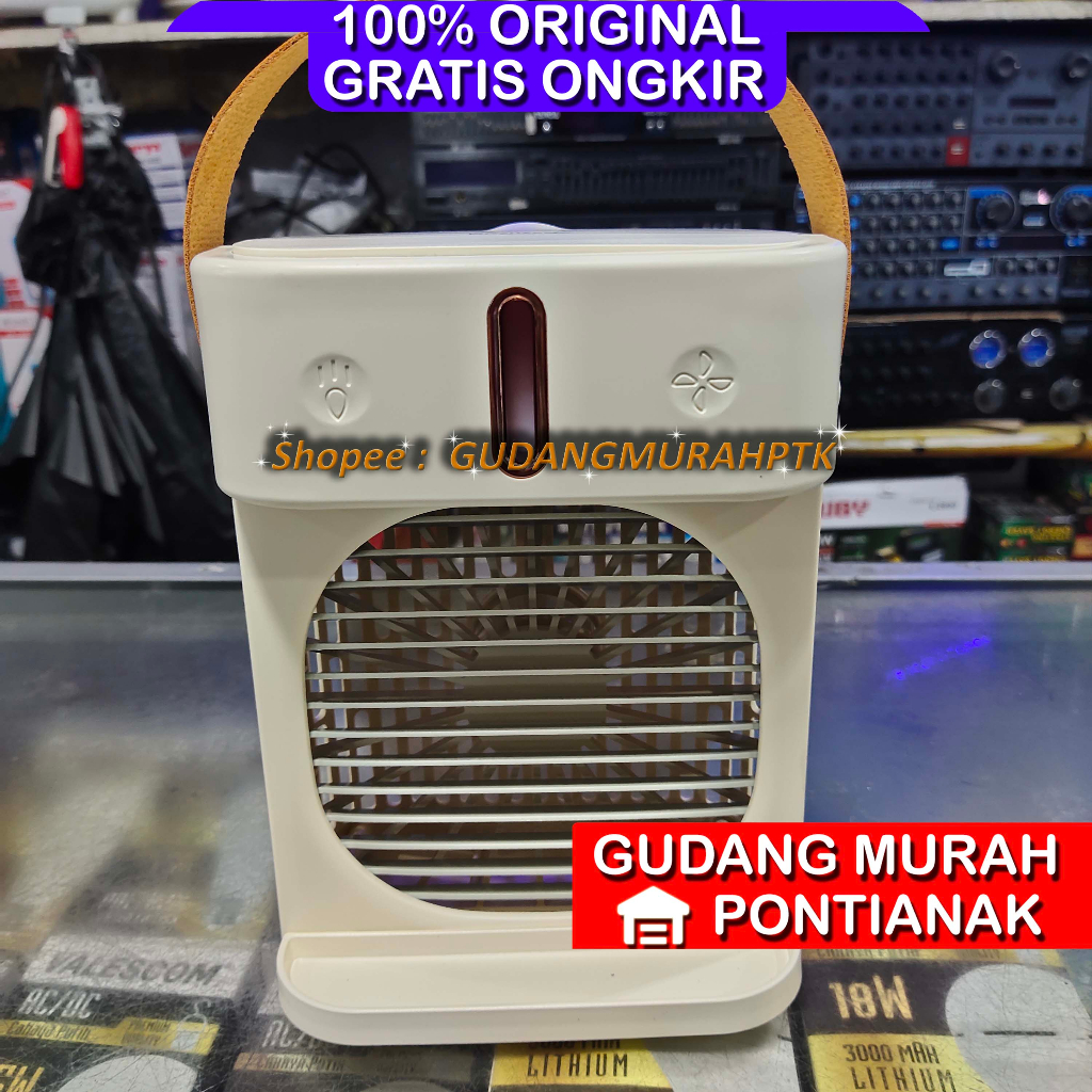 Air Cooler Portable Ac Mini Hembusan Kabut Dingin Dapat di isi Air Mitsuyama MS-5557 Rechargeable 2400mAh Original