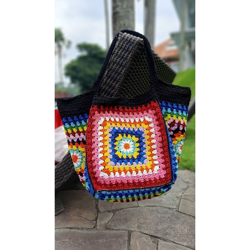 Tas Rajut Kekinian / Tas Rajut Korean Style/ Tas Rajut / Tote Bag Rajut