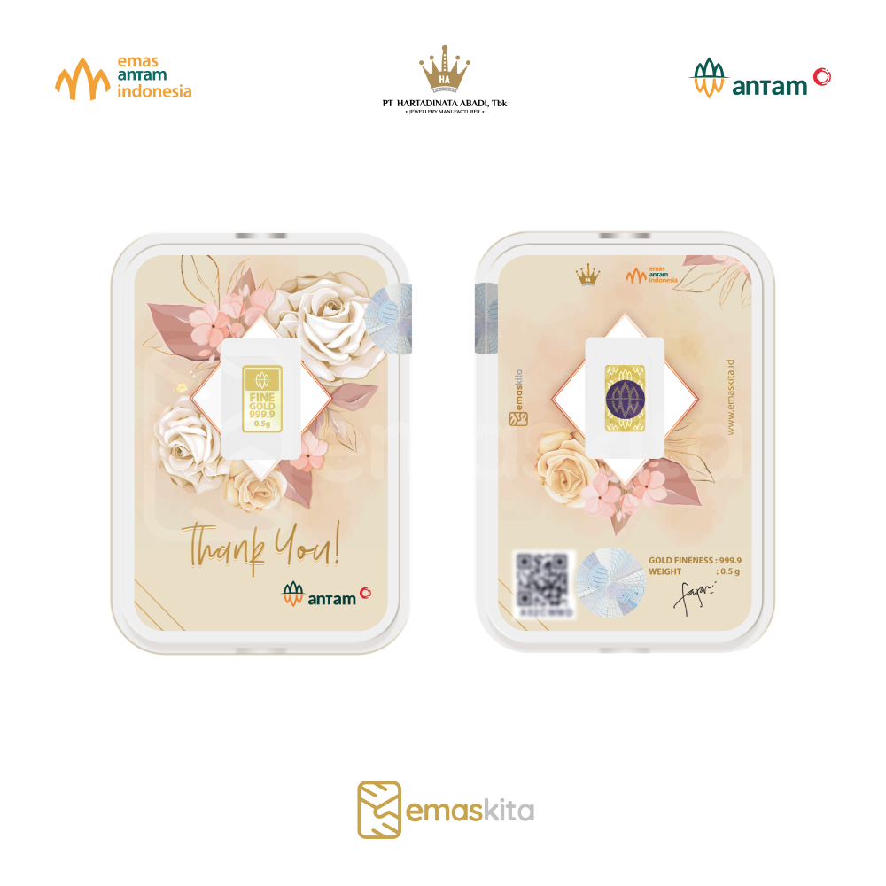 Logam Mulia Antam 0.5 Gram Thank You Gift Series Ucapan Terima kasih