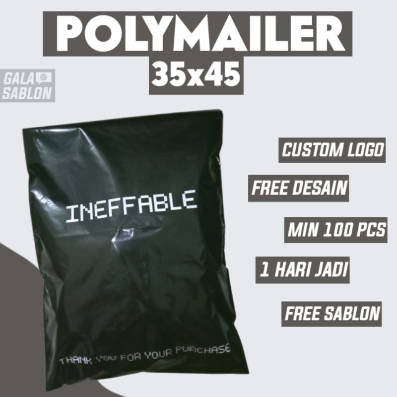 

CUSTOM PLASTIK POLYMAILER/PLASTIK SABLON/OLSHOP UKURAN 35X45 PREMIUM