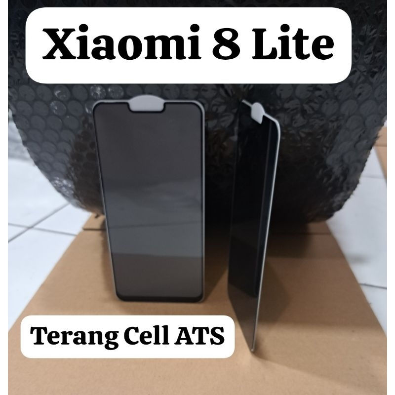 TEMPERED GLASS FULL KACA PRIVACY ANTI-SPY XIAOMI 8 LITE