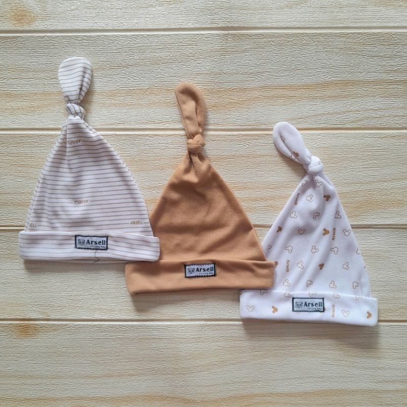 ISI 3 PCS Topi Kupluk Bayi Newborn|Ciput Bayi Baru Lahir|Kain Penutup Pelindung Kepala Bayi Seri War