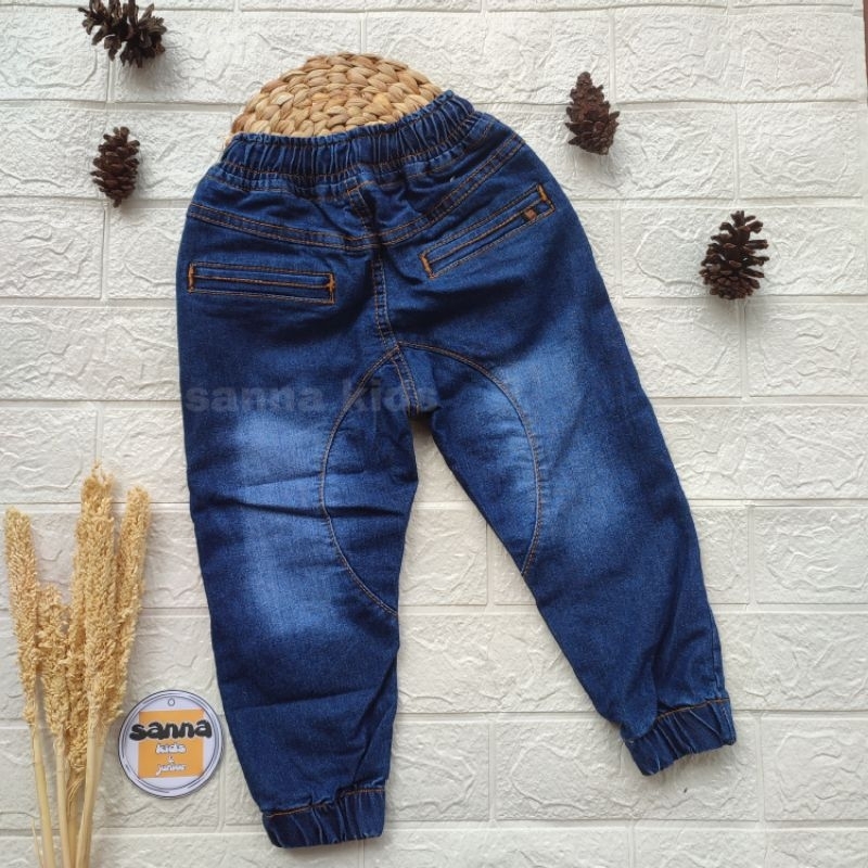 Celana panjang jeans jogger anak laki laki streach , bawahan denim anak rider