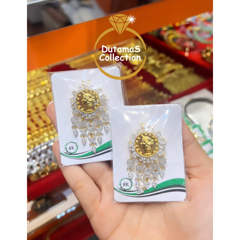 Bros / Mainan Kalung Motif Koin Berat 7gram an Emas Asli Kadar 375% / 8K