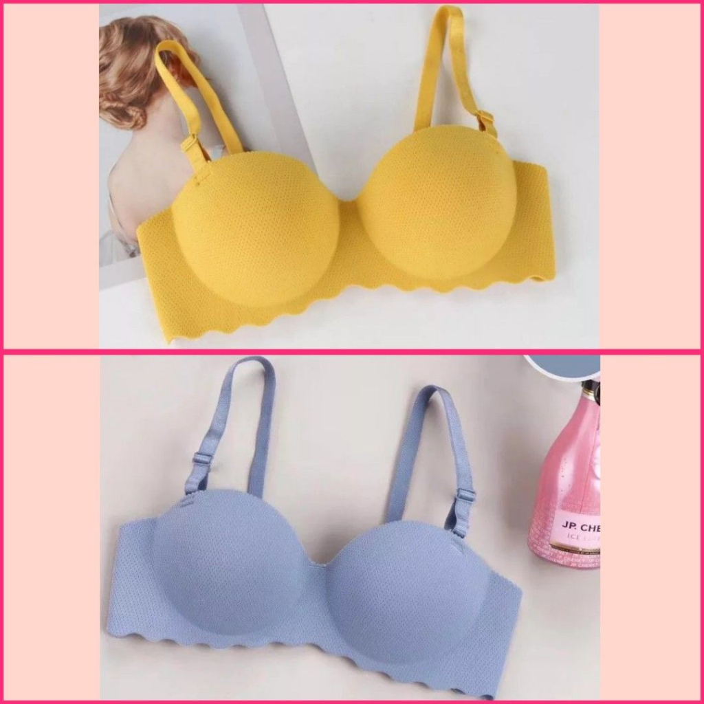 Bra Seamless Half Cup Tanpa Kawat Busa Tebal Size 34 Cup B