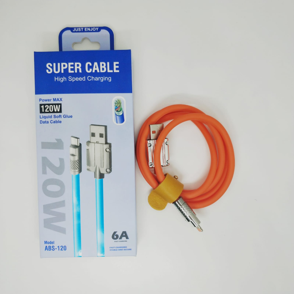 ROBOT POWER CABLE 120W 6A KABEL DATA IPH Super Fast Charge Type C Lightning Liquid Silicone Cable Quick Charge Micro USB Cable for Xiaomi Huawei VIVO Samsung Apple Pixel POCO PHONE BY SMOLL