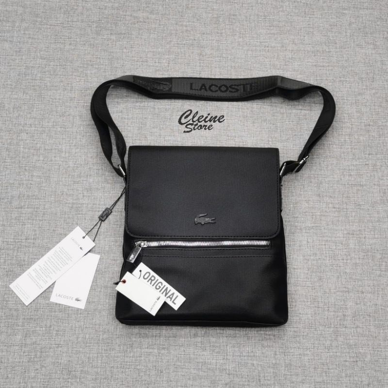 Sling Bag Pria dan Wanita LCST Leather Black