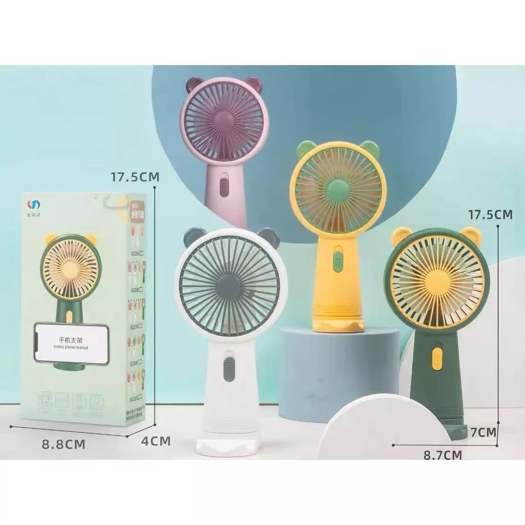 Kipas Genggam Angin Mini Karakter Fan Lucu Handheld USB Rechargeable Portable