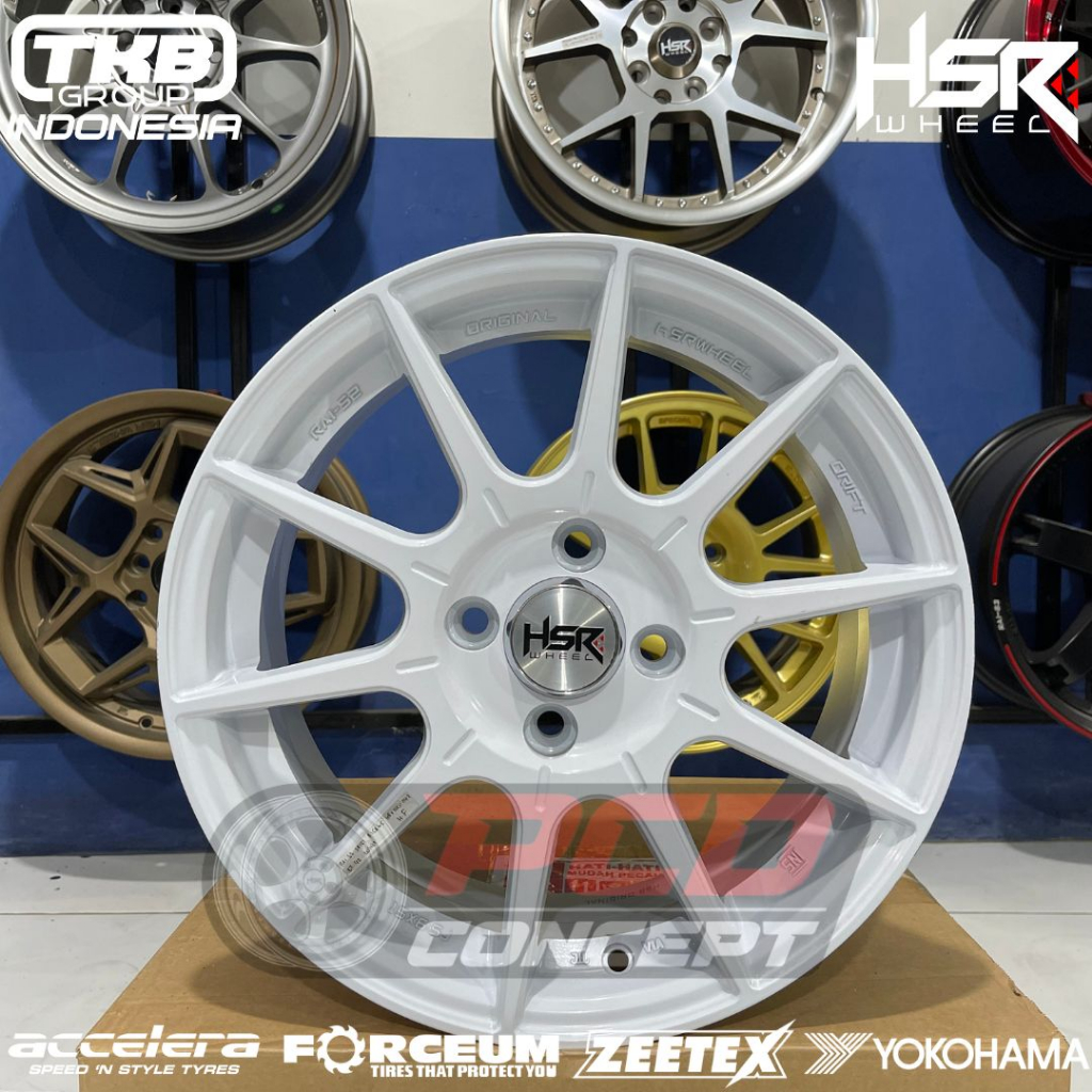 VELG MOBIL RACING COROLA RING 15 WARNA PUTIH HSR RAI-S2 RING 15 BISA KREDIT