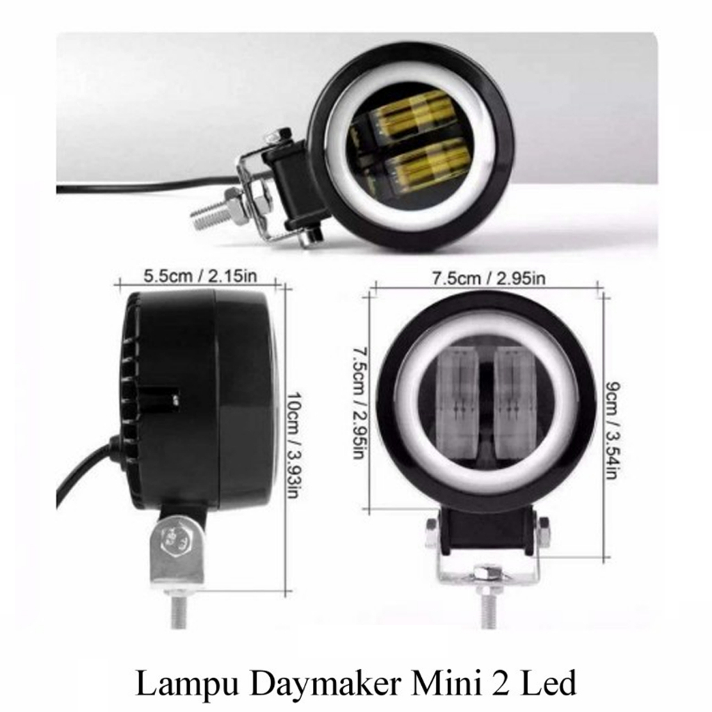 Lampu LED Tembak Sorot X2 Bulat 20 Watt 4D Motor Mobil Daymaker LW6003