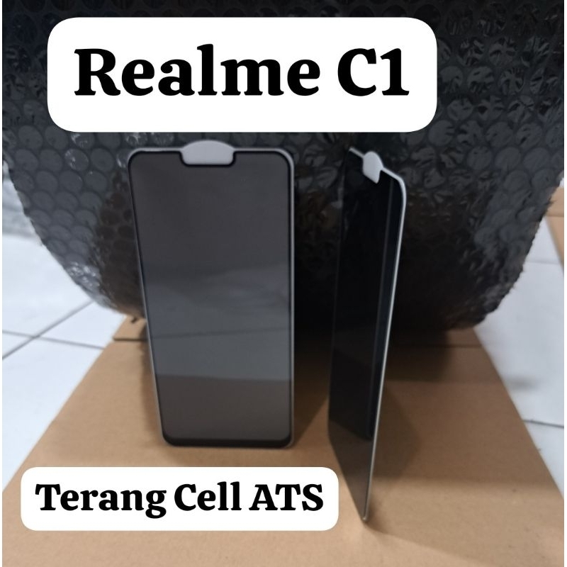 TEMPERED GLASS FULL KACA PRIVACY ANTI-SPY REALME C1