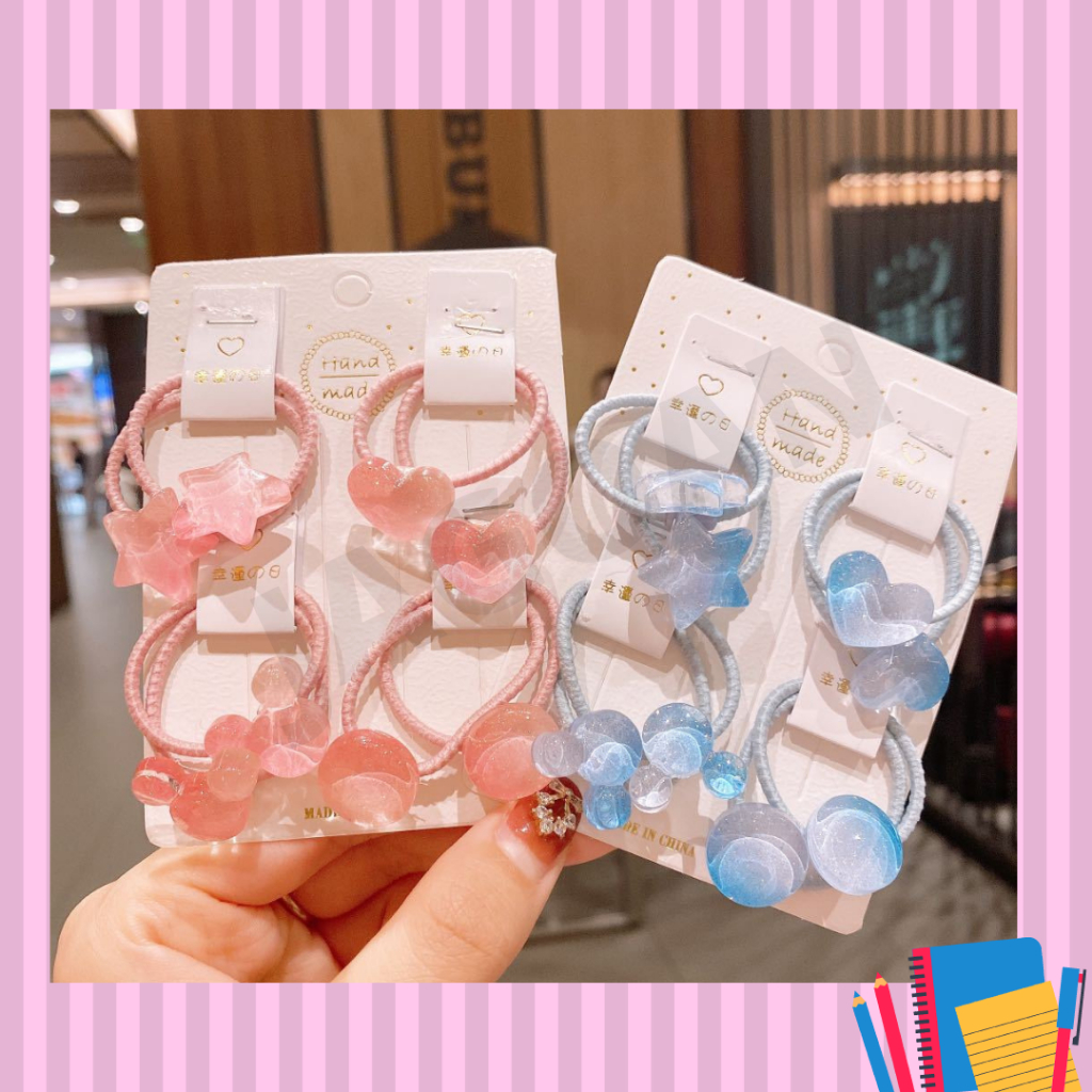 [JAGOAN]  Karet Ikat Rambut Cewek1 Set isi 8 psc Motif Lucu dan Gemes -SH2026