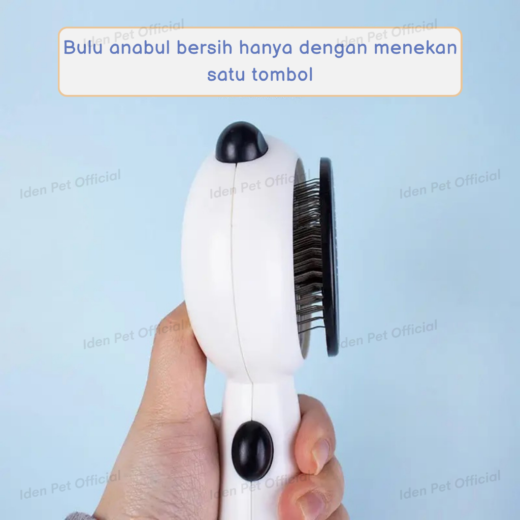 Sisir Grooming Kucing Sisir Bulu Hewan Anjing Pet Cat Dog Hair Comb Dengan Tombol