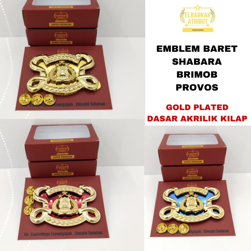 EMBLEM SHABARA/ PROVOS / BRIMOB DASAR AKRILIK [100%original] ELMBLEM POLRI EMBLEM BARET POLISI