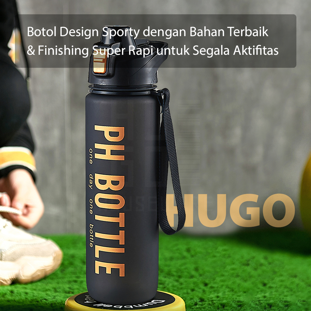 HUGO Botol Minum 1 Liter Premium Botol Air Minum Anak Sport Design Anti Bocor BPA FREE