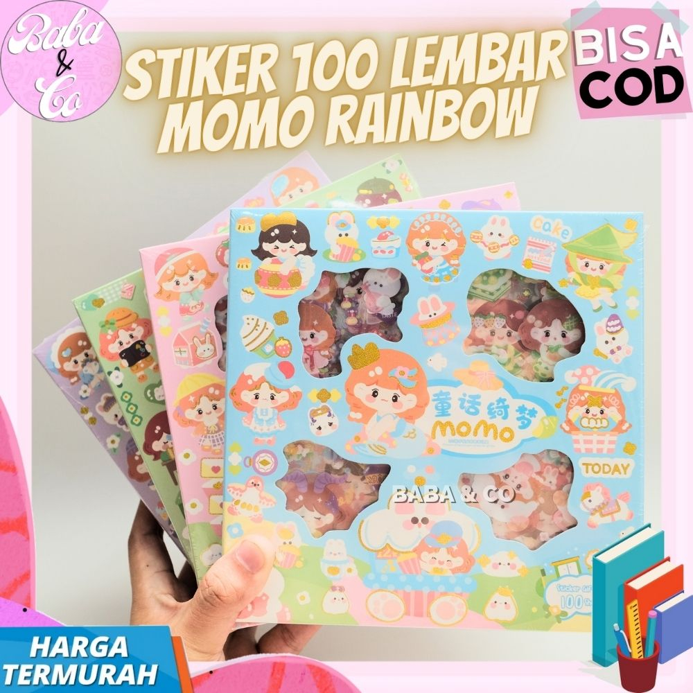 

STIKER 100 LEMBAR MOMO RAINBOW UNIK LUCU STICKER BOX MOMO UNIK COD STIKER ANTI AIR MASU COD
