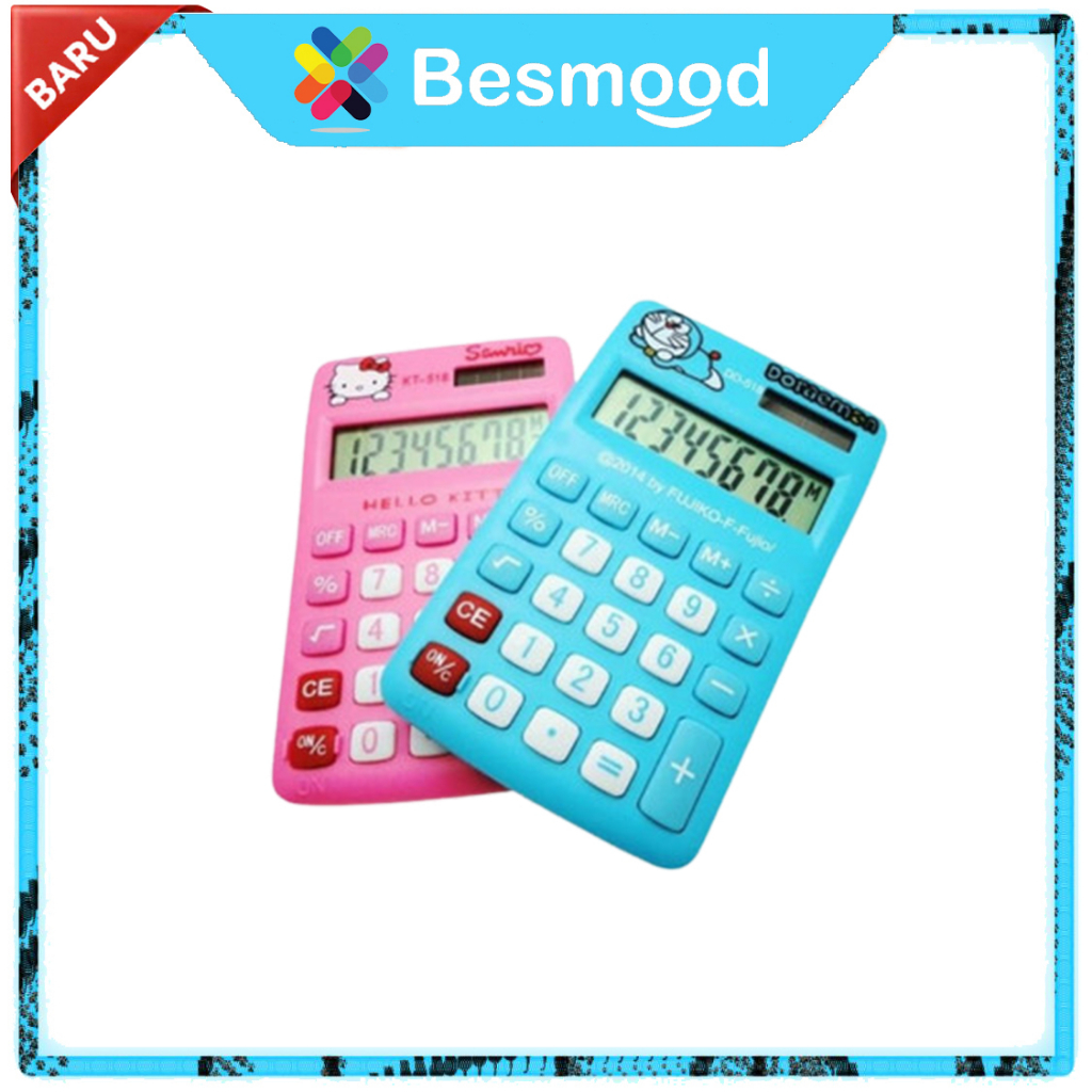 

Besmood Calculator Kalkulator Mini 12 Digits Check Correct Karakter Doraemon dan Hellokitty