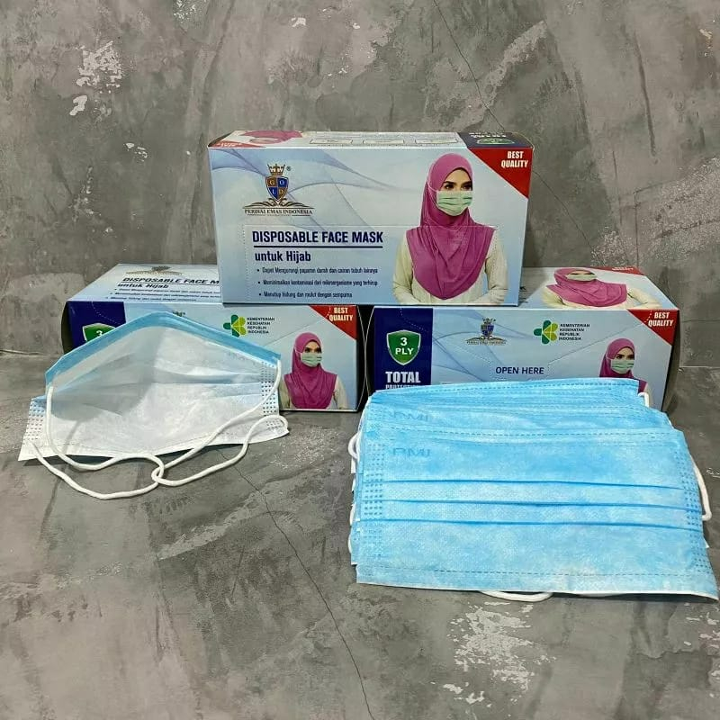 Masker Besco Hijab Hitam isi 50 pcs