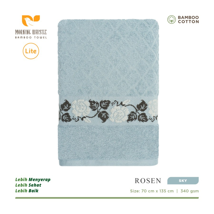 HANDUK MANDI TERRY PALMER SOFT COTTON MORNING WHISTLE ROSEN 70x135 CM HANDUK MANDI DEWASA