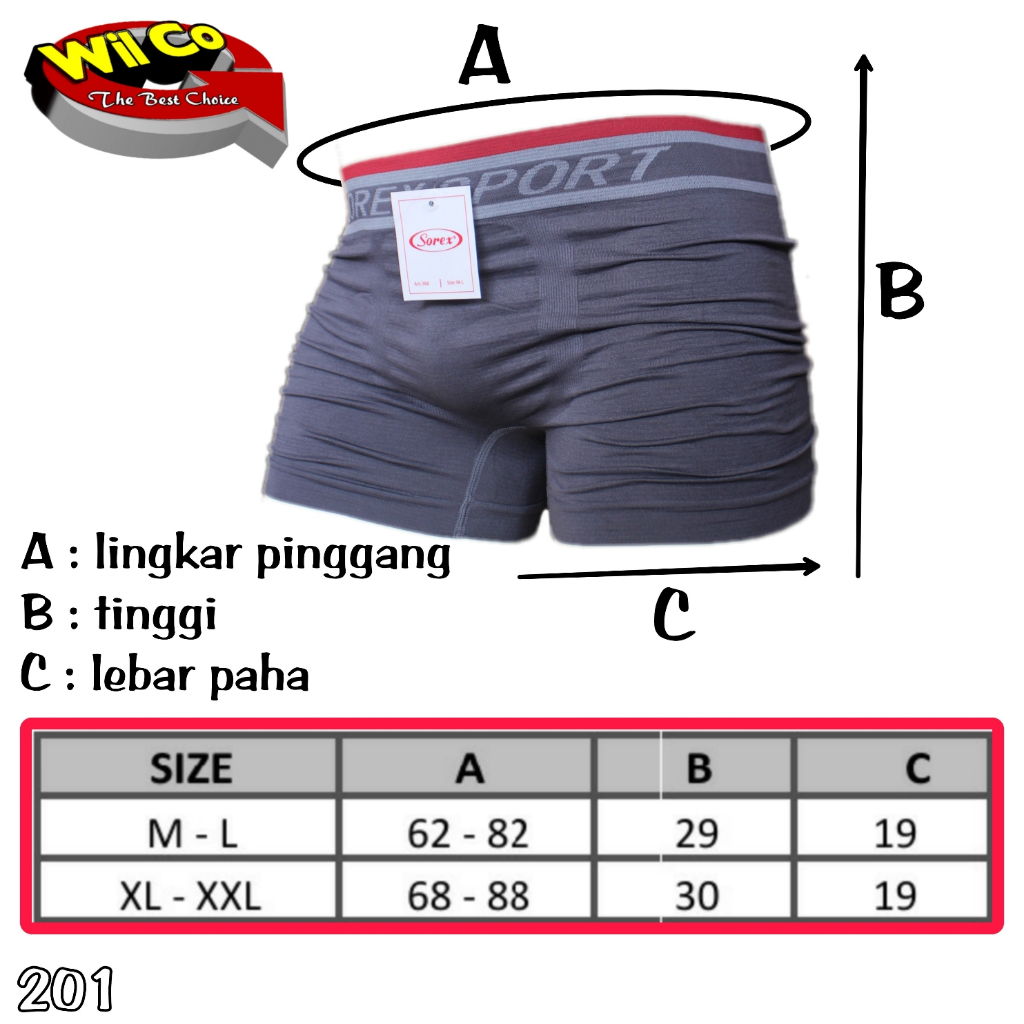 K201D ( HARGA 2 PCS ) CELANA DALAM PRIA BOXER SIZE M - XXL