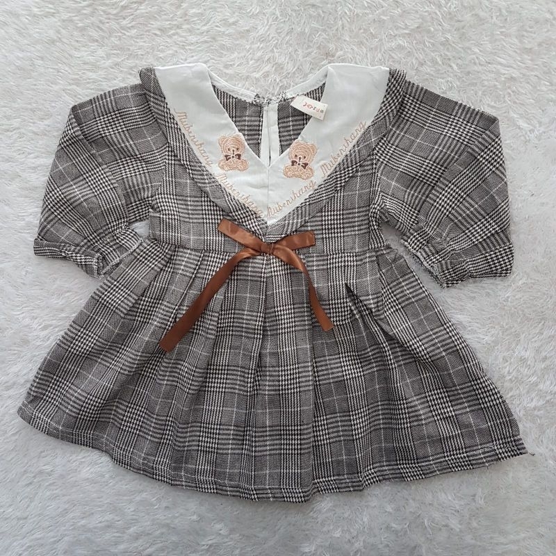 Import Dress Anak perempuan Bear tweed