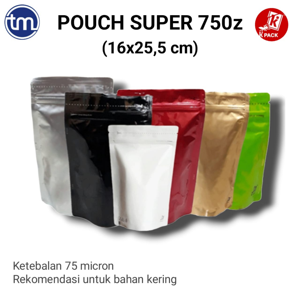 PLASTIK STANDING POUCH FULL FOIL 750 GRAM