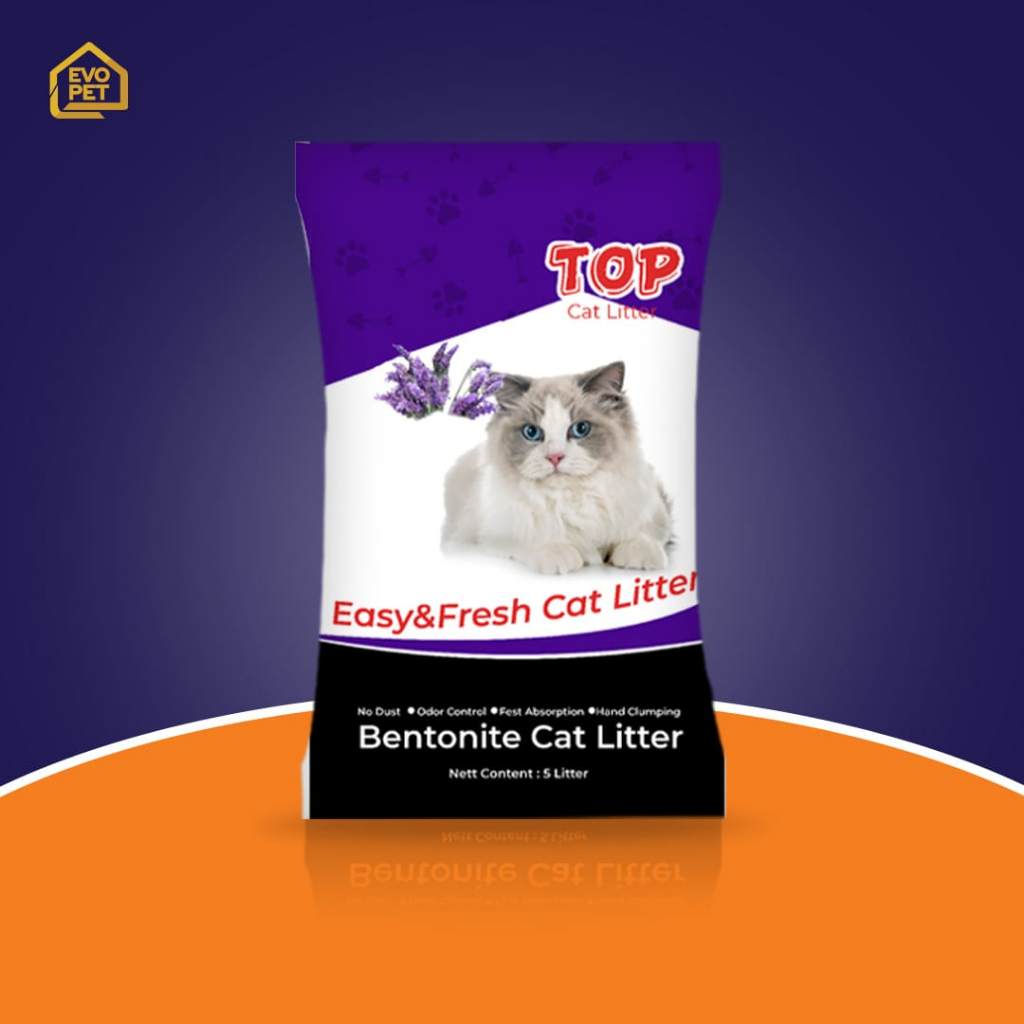 Pasir Kucing TOP Lavender 25L Bentonite Gumpal Dan Wangi