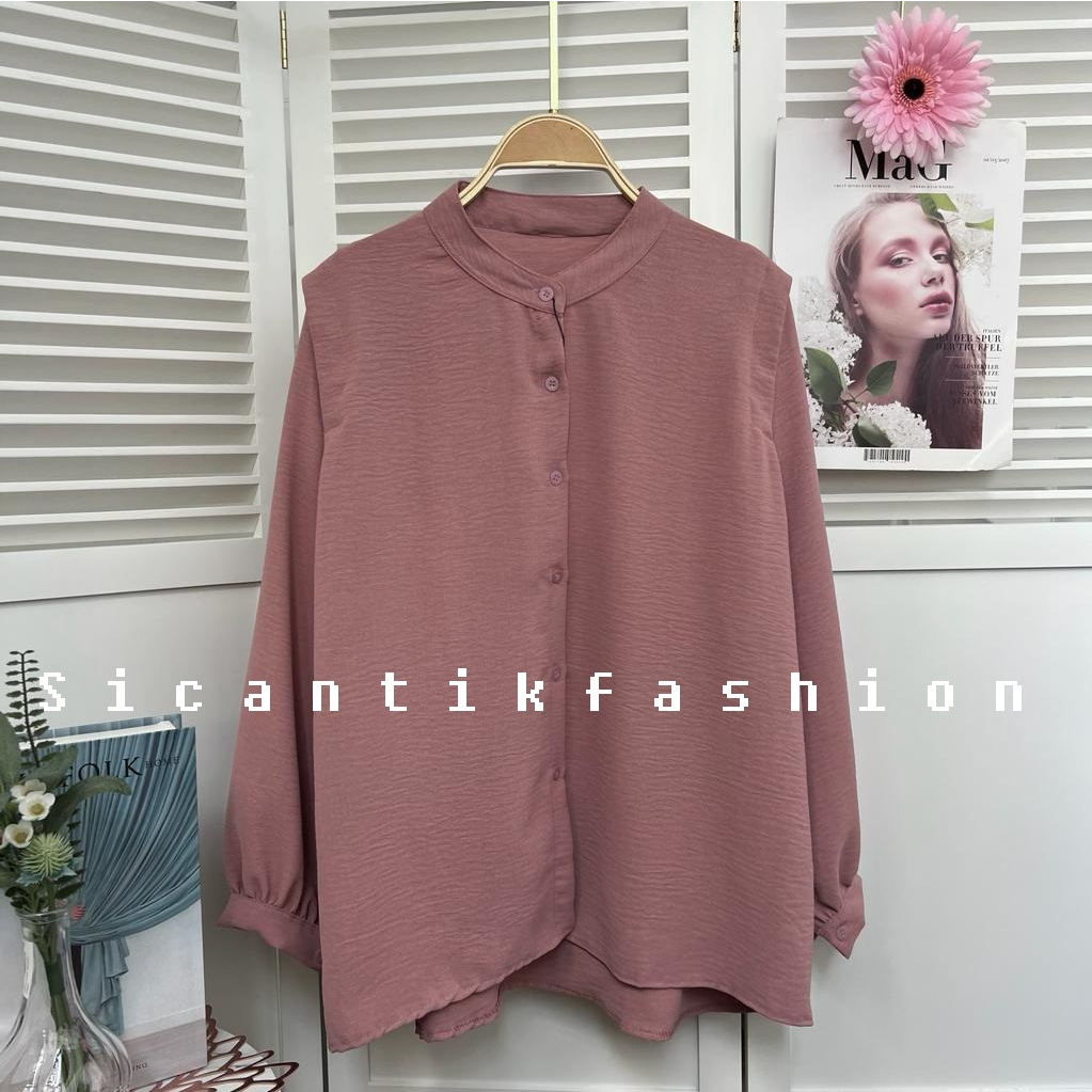 Blouse Kemeja Wanita Crinkle Airflow / Kemeja Cewek Korean